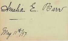 RARE “British Novelist” Amelia Edith Barr Hand Signed 3.5X4.5 Card picture