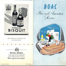 c1950s British Oversea Airways Bar Amenities Menu BOAC Cigarettes Ad Airline 3L picture