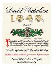 David Nicholson 1843 - 100 Proof LABEL - 94030-44882-LB#18 picture