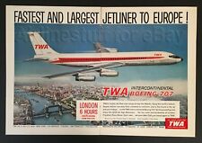 1959 TWA Trans World Airlines INTERCONTINENTAL Boeing 707 jet AD advert airways picture