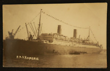 RMS Homeric Royal Mail Ship Vintage Postcard RPPC Ocean Liner Black & White picture
