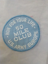 U.S. Army Europe- Run For Your Life, 50 Mile Club Patch- Cold War Vintage picture