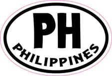 3X2 Oval PH Philippines Sticker Vinyl Cup Decals Sticker Bumper Decal Hobbies picture