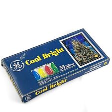 Vintage 25 Cool Bright Christmas Light Set W/ Clips GE C7-CB picture