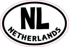 3X2 Oval NL Netherlands Sticker Vinyl Cup Decals Bumper Stickers Travel Decal picture