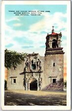 1935 Tower Carved Window San Jose 2nd Mission San Antonio Texas Posted Postcard picture