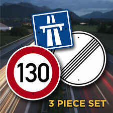 European Autobahn Signs - 3 Piece Set - Exotic German Garage Decor - Automobilia picture