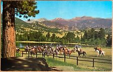 Estes Park Colorado Cheney Camp Horseback Riding Vintage CO Postcard c1960 picture