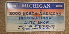 2000 NAIAS AUTO SHOW Michigan Great Lakes Splendor License Plate - UNUSED - RARE picture
