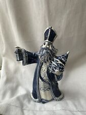 Delft Blue Hand Painted Holland Father Christmas Santa Claus  Holding A Lantern picture