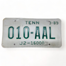 1989 Tennessee Metal License Plate Green On White #010-AAL picture