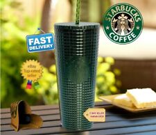  🌺Starbucks Disco Ombre Pine Green Studded Grid Cold Cup Venti 24oz New Release picture