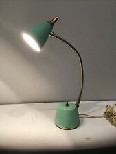 Vintage MCM Hi-Lite Goose Neck Table Desk Lamp Light Turquoise Aquamarine Works picture