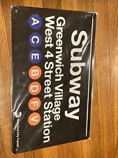 New York City Subway Sign, Subway Greenwich Village West 4 Street Station 11x17” picture