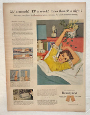 Beautyrest Vintage Print Ad 1952 Mattress Lady Simmons 10.5x14 In picture