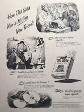 Old Gold Cigarettes Apple Honey Freshness WWII Pilot Plane Vintage Print Ad 1944 picture