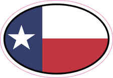 3X2 Oval Texas Flag Sticker Vinyl Car State Flags Texan Vehicle Bumper Stickers picture