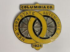 VTG 1924 Columbia County NEW YORK STATE AUTOMOBILE ASSOCIATION Car Club Badge picture