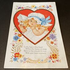 VTG Valentines Day Postcard Cute Little Girl Made In USA 456 picture