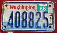 Good Natural 1988 Washington Motorcycle License Plate. Correct For 1987-2000 picture