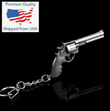 357 Revolver Pistol Weapon Gun Model Metal Keyring Keychain Mini Key Ring Chain picture