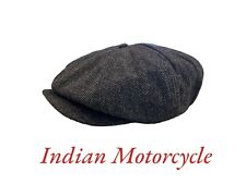 **Rare** Indian Motorcycle sz. 7.5 Tweed Wool Logo Paperboy Newsboy Ivy Hat Cap picture