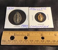 OLD 1830 IMMACULATE CONCEPTION VINTAGE CHARMS PENDANT LOT + BONUS GIFT picture