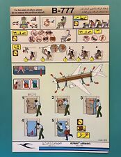 KUWAIT AIRWAYS SAFETY CARD--777-200 picture