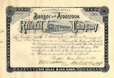 Bangor and Aroostook Railroad Co. - 1896 dated Maine Railway Stock Certificate - picture
