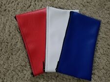 6 Pack New ( 2 Red 2 White 2 Blue ) Zippered Vinyl Like Bank Deposit Money Bags picture