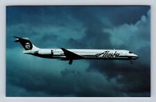 Alaska Airlines, McDonnell Douglas MD83 Airplane Transportation Vintage Postcard picture