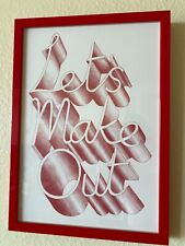 LET'S MAKE OUT Original Pop Art 19.5 x 14,Red Text, Red Frame: Adam Hayes picture