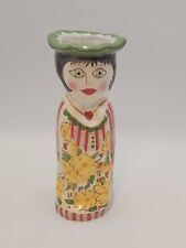 Susan Paley Daisy~ by Ganz Bella Casa ~ Ceramic Lady Vase ~ Signed 10.5 Inch picture