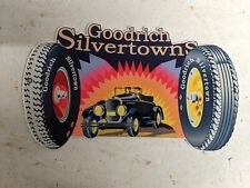 VINTAGE GOODRICH TIRE SILVERTOWNS TIRES PORCELAIN ADVERTISING SIGN WHEELS picture
