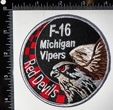 USAF 107th Fighter Squadron Michigan F-16 Vipers ANG Red Devils Swirl Patch picture