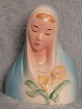 VINTAGE BLESSED VIRGIN MARY FIGURINE PLANTER CERAMIC picture
