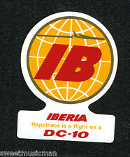 DC-10 IBERIA AIRLINES STICKER - HAPPINESS IS A FLIGHT IN AN IBERIA DC-10 LABEL picture