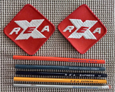 Railway Express Agency REA 2 Railroad Patches & 5 Wooden Pencils picture