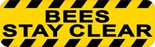10x3 Bees Stay Clear Sticker Vinyl Beekeeping Warning Caution Safety Sign Decal picture