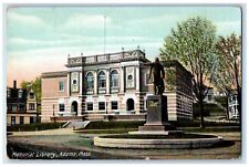 c1910 Memorial Library Monument Adams Massachusetts MA Vintage Antique Postcard picture