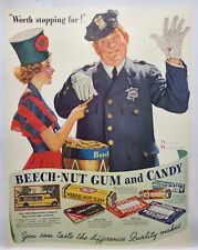 1937 Beech Nut Gum Candy Policeman Vintage Print Ad Man Cave Poster Art 30's picture