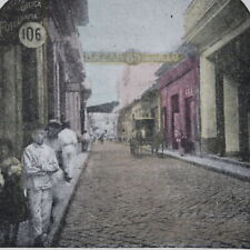 1930s Cuba O'Reilly Street Havana Cuba Stereoview 94 picture