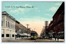 c1910 La Salle St. N. From Madison Streetcar Exterior Ottawa Illinois Postcard picture