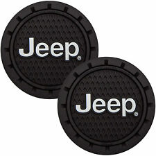 Plasticolor Jeep Car Coaster, 2x Cupholder Coasters with the Jeep Logo picture