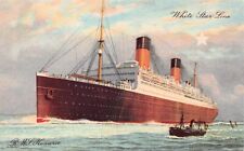 RMS Homeric Cunard Line Ocean Liner Cruise Ship Artist Drawing Vtg Postcard D9 picture