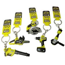 RYOBI Minis 5 keyrings complete set tools drill chainsaw saw blower grinder picture