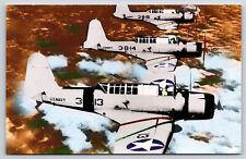 Vought SB2U-1 Vindicator Squadron, USA Navy Aircraft Planes, WW2, Postcard picture