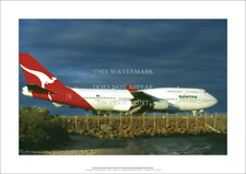 Qantas Boeing 747-438 A3 Art Print – Departing Sydney – 42 x 29 cm Poster picture
