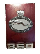 Vtg 1988 Jaguar Clubs Of North America 350 Wood Plaque w/ Metal Emblem Badges picture