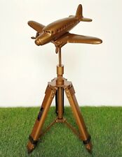 Table Desktop Aircraft Metal Airplane Model on Tripod Stand Home Office Decor picture